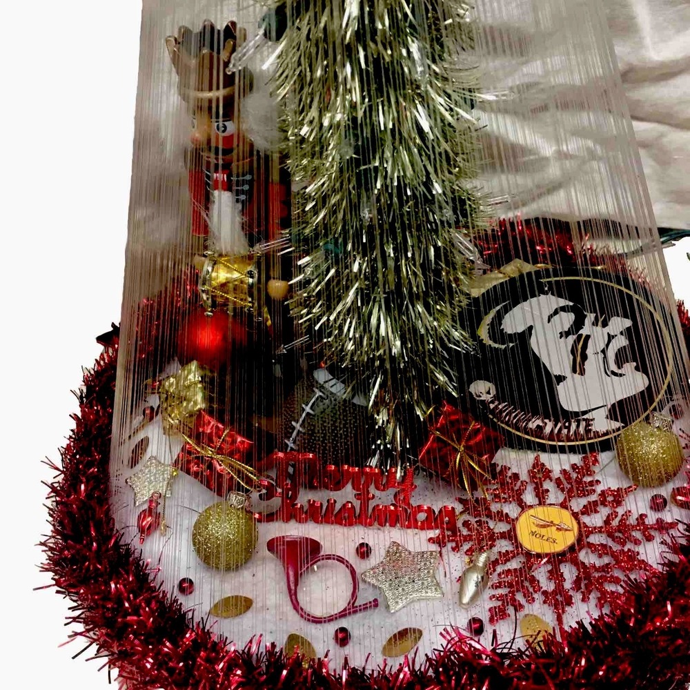 Vintage 18" Tall Florida St.Seminoles Kitschy Fishing Line Tinsel Christmas Tree
